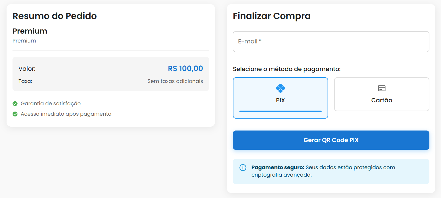 Checkout com Cartão e Pix